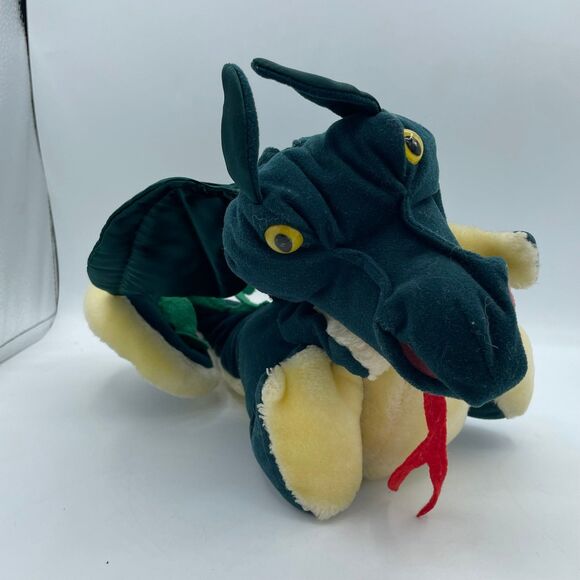 Folkmanis Green Fire Breathing Full Body Dragon Plush Hand Furry Folk Puppet - Picture 3 of 10